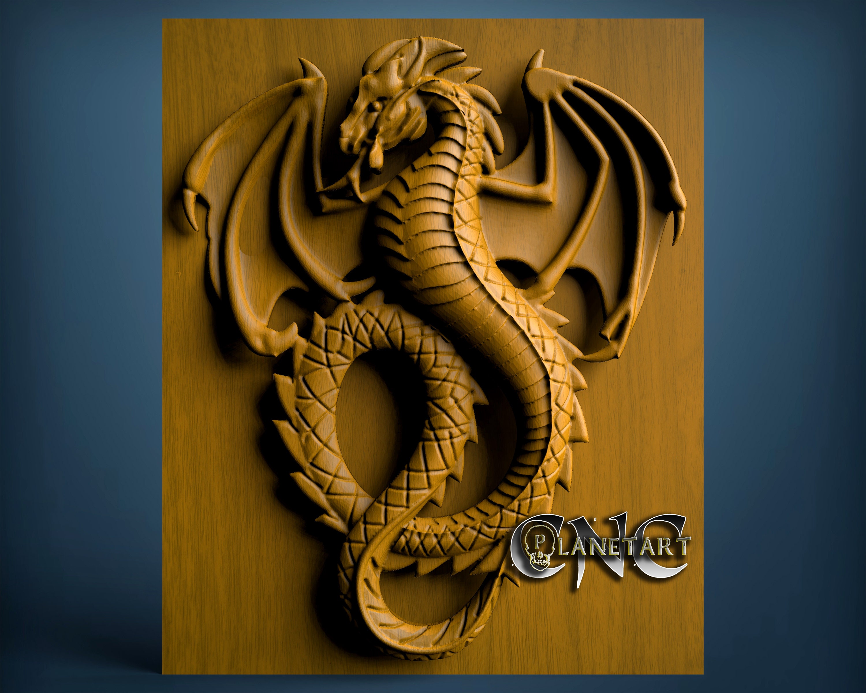 Dragon, 3D STL Model, CNC Router Engraver, Artcam, Aspire, CNC files, Wood, Art, Wall Decor, Cnc
