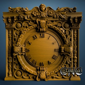 Clock, 3D STL Model, CNC Router Engraver, Artcam, Aspire, CNC files, Wood, Art, Wall Decor, Cnc