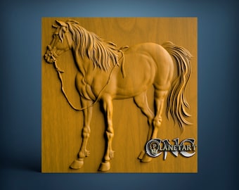 Horse, 3D STL Model, CNC Router Engraver, Artcam, Aspire, CNC files, Wood, Art, Wall Decor, Cnc