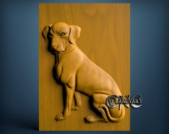 Dog, 3D STL Model, CNC Router Engraver, Artcam, Aspire, CNC files, Wood, Art, Wall Decor, Cnc