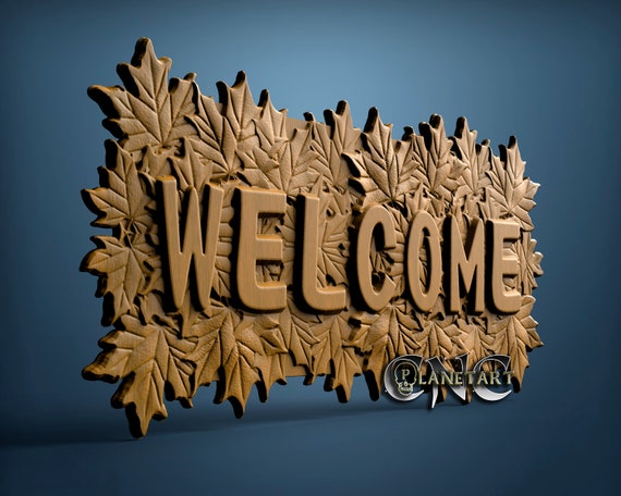 3d STL Model Relief for CNC Router _ Welcome Sign _0582 