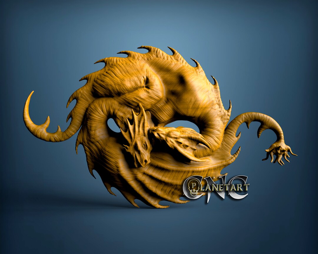 Dragon, 3D STL Model, CNC Router Engraver, Artcam, Aspire, CNC Files ...