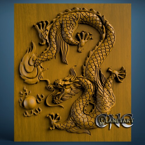 Nine Dragons 3D STL Model CNC Router Engraver Artcam - Etsy