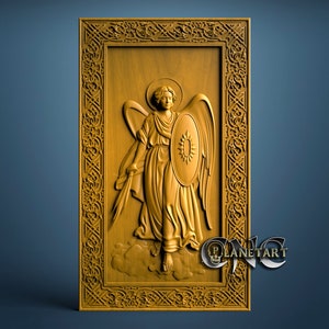 Archangel Michael, 3D STL Model, CNC Router Engraver, Artcam, Aspire, CNC files, Wood, Art, Wall Decor, Cnc