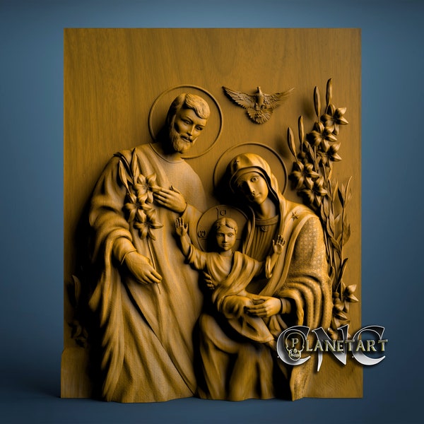 Religion, Modèle 3D STL, Routeur graveur CNC, Artcam, Aspire, Fichiers CNC, Bois, Art, Décoration murale, Cnc