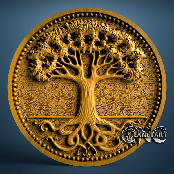 Tree of Life, 3D STL Model, CNC Router Engraver, Artcam, Aspire, CNC files, Wood, Art, Wall Decor, Cnc