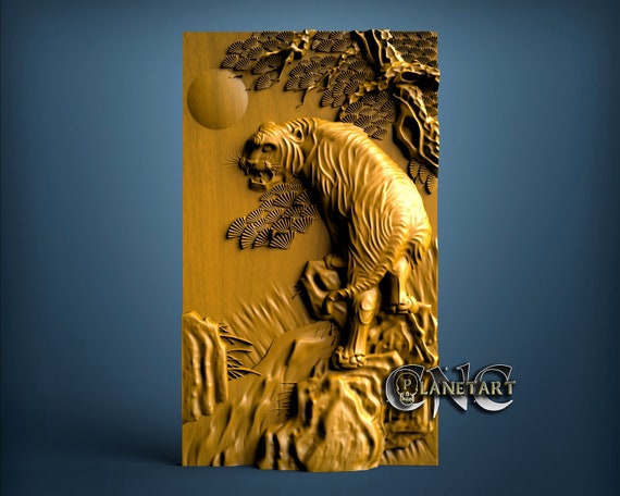 Tiger 3D STL Model CNC Router Engraver Artcam Aspire CNC