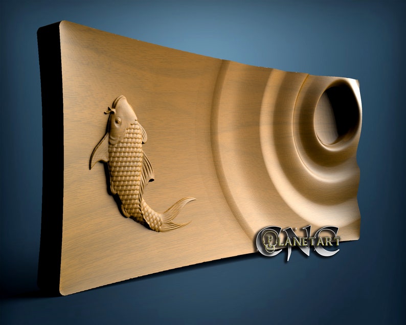 Sushi Platte, 3D STL Modell, CNC Fräser Engraver, Artcam, Aspire, CNC Dateien, Holz, Kunst, Wanddekoration, Cnc Bild 2