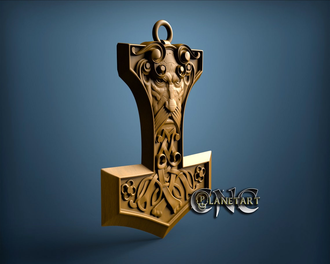 Thor Hammer 3D STL Model CNC Router Engraver Artcam Etsy