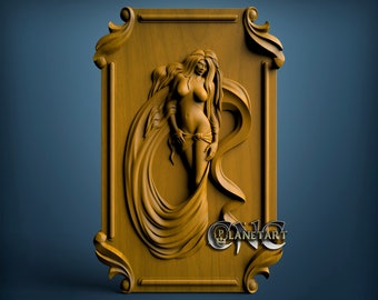 Girl, 3D STL Model, CNC Router Engraver, Artcam, Aspire, CNC files, Wood, Art, Wall Decor, Cnc