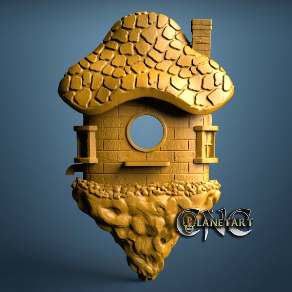 Bird House, 3D STL Model, CNC Router Engraver, Artcam, Aspire, CNC files, Wood, Art, Wall Decor, Cnc