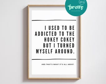 Lámina con cita de Hokey Cokey - Arte mural tipográfico