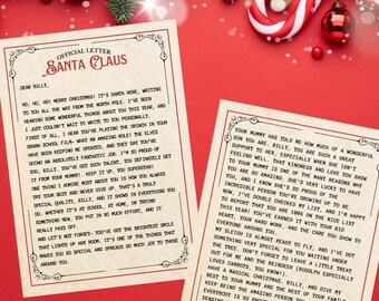 Carta personalizada de Papá Noel – Recuerdo navideño con llave de latón
