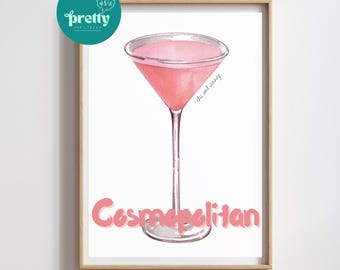 Lámina Cosmopolitan - Decoración de pared con temática de cócteles