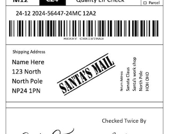 Personalized Santa Shipping Label