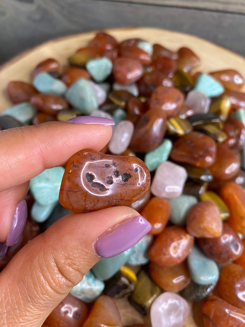 Tumbled Carnelian Tiger Eye Rose Quartz and Amazonite Etsy