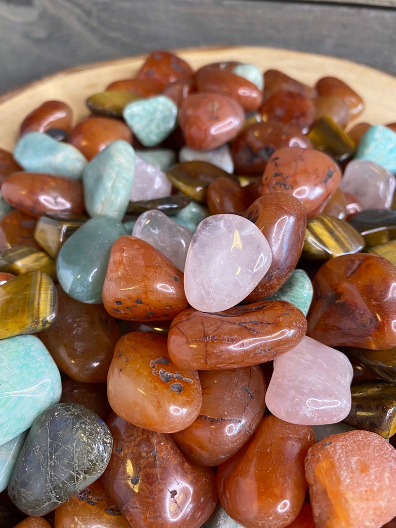 Tumbled Carnelian Tiger Eye Rose Quartz and Amazonite Etsy