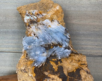 A++ Blue Barite on Matrix