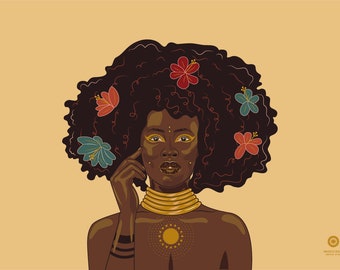 Afro Afrocentric Temporary Tattoo Sticker  OhMyTat