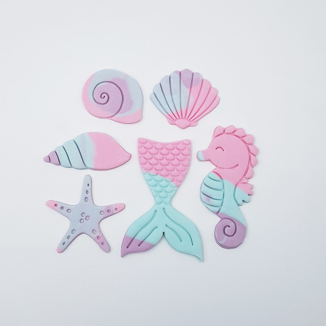 Mermaid Tail Seahorse Starfish Seashell Ocean Birthday Themed Cookie