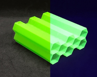 Leuchtende Shrimp Tubes / Hexagon Shrimp Fry Tubes / Leuchtende Garnelen Unterschlupf / Fluoreszierendes UV-Aquarium-Zubehör / Schwarzlicht-Aquarium-Zubehör