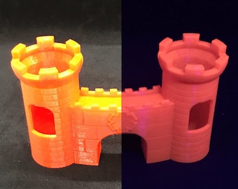 Glowing Aquarium Castle / Fish Castle / Fluorescent UV Aquarium Accessory / Black Light Aquarium Accessory / Glowing Fish Castle /