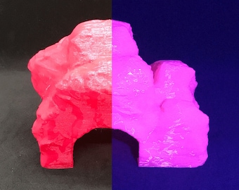 Glowing Fish Cave Sanctuary / Aquarium Cave / Fluorescent UV Aquarium Accessory / Black Light Aquarium Accessory / Glowing Aquarium Cave