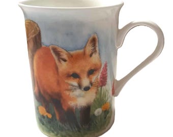 Taza de porcelana fina con forma de zorro / Colección Leonardo, diseño inglés