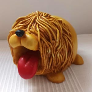 Piggy Bank, Vintage R. Chiari - Sheepdog Shaggy Dog Money Box &#39;Magic Roundabout Vibe&#39; Retro 80s - Fun Ornament For Dog Lovers!