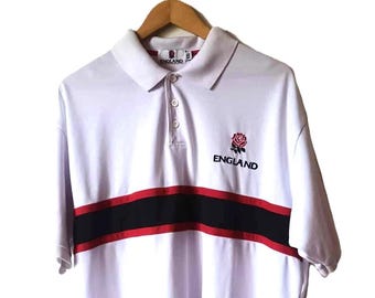 Chemise Rugby Angleterre Cotton Traders - Vintage, Drapeau Anglais, Taille L