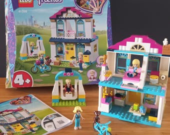 LEGO Friends 41398 Stephanie’s House – Used & Complete Set with 3 Mini-Dolls - Retired  Lego Set Retro Toys Collectable