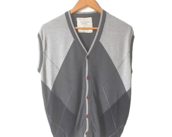Abercrombie & Fitch Gilet Gris - Gilet Mod Classic Check Retro Vibe, Taille XL