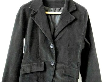 90s Y2K Brown Corduroy Jacket, Made In Italy, Small Fit