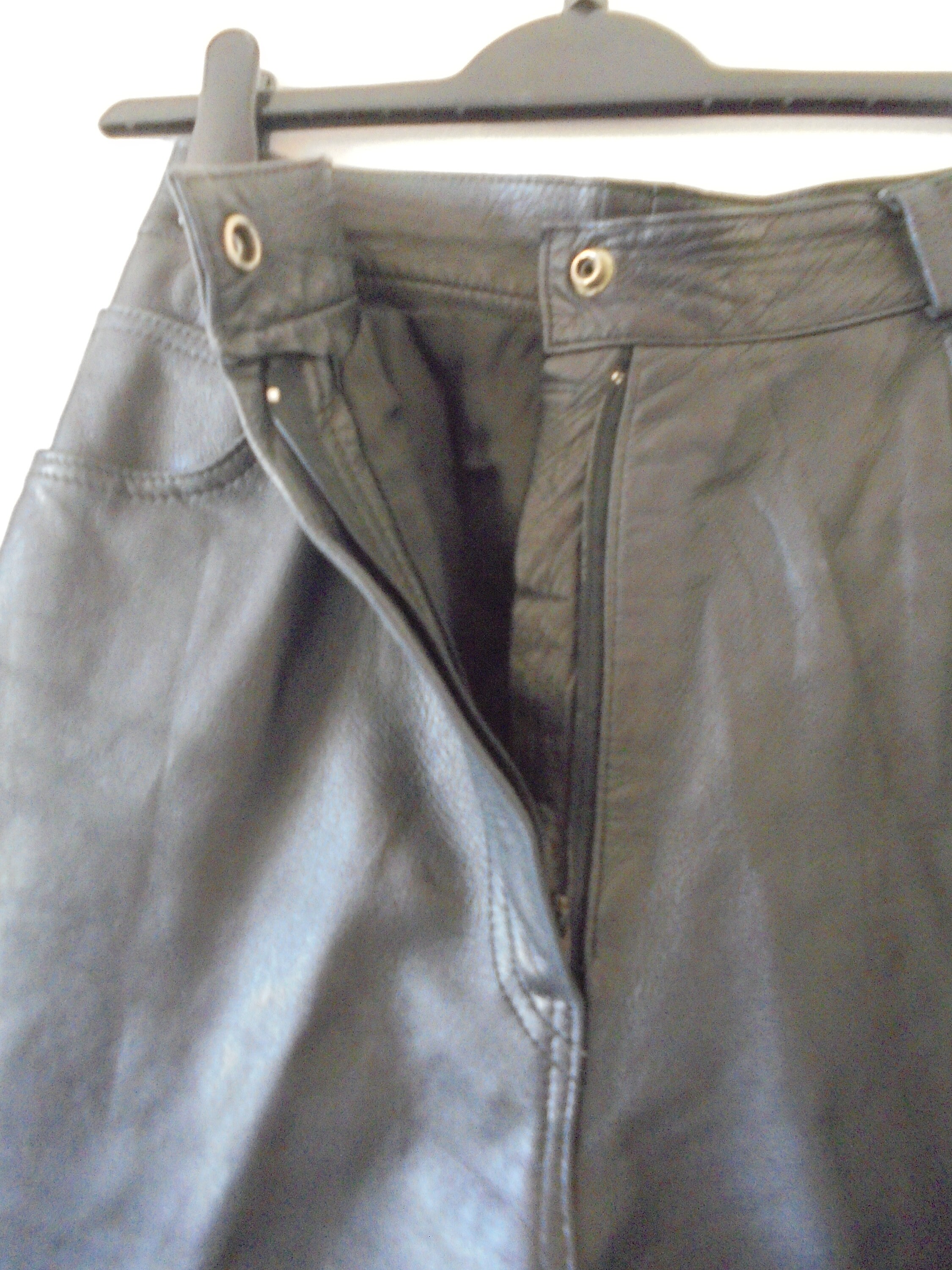 80s High Waisted Black Leather Trousers Womens Sz 12 Made in - Etsy