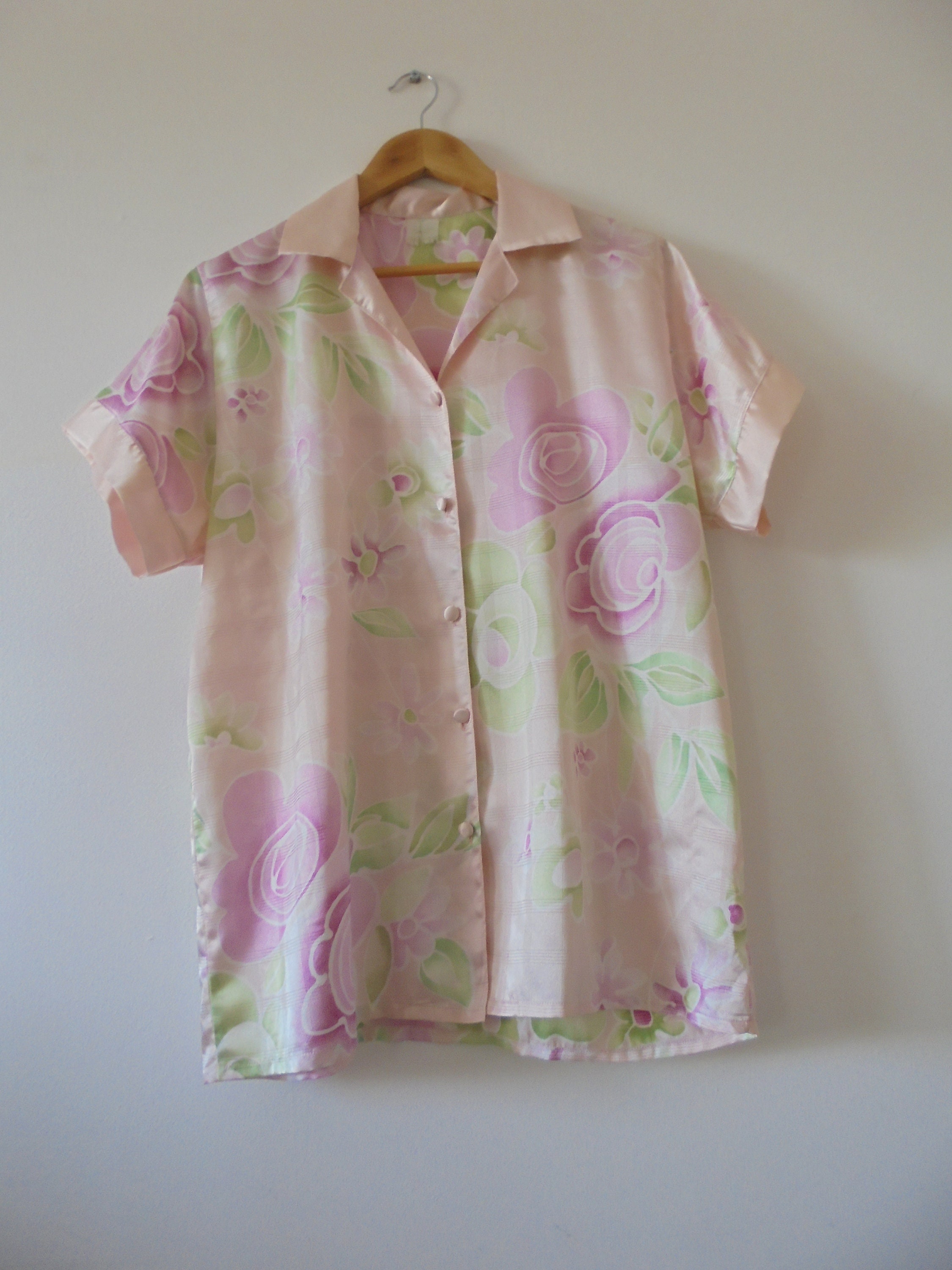 Silky Pyjamas Vintage 3 Piece Shirt Trousers Robe Cottagecore | Etsy