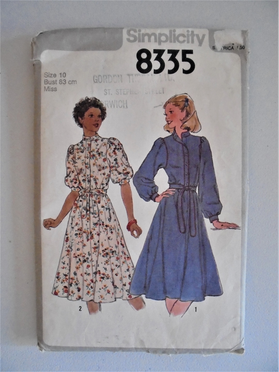 Simplicity Vintage Dress Pattern 70's 80's Sewing Crafts / Puff Sleeve ...