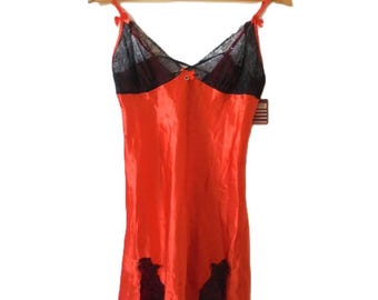 Orange Black Lace Underslip, Y2K Lingerie (Deadstock)