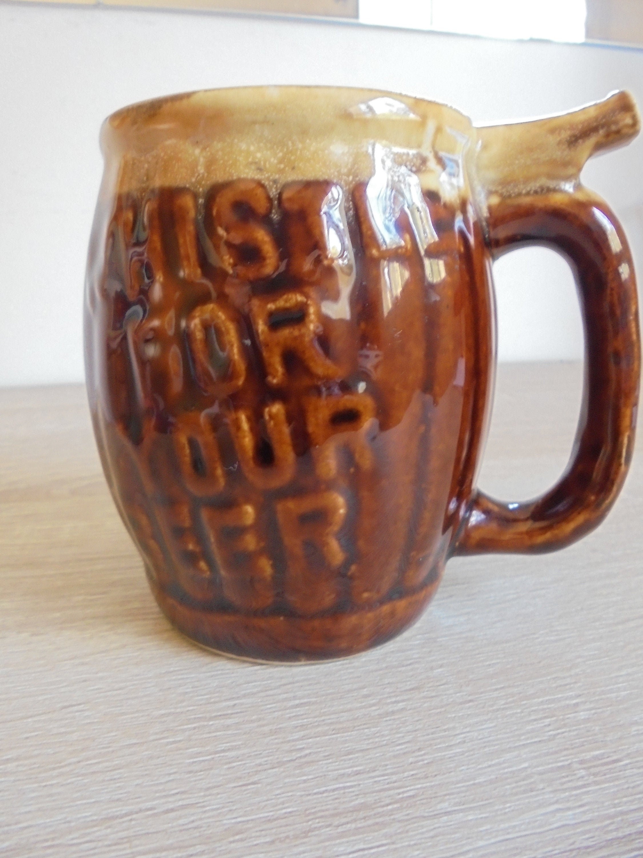 Vintage 1950s Whistle Mug – Japan Ceramic Beer Barrel Tankard