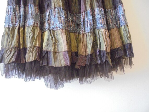 Cottagecore Patchwork Skirt, Full Circle Hem With… - image 10