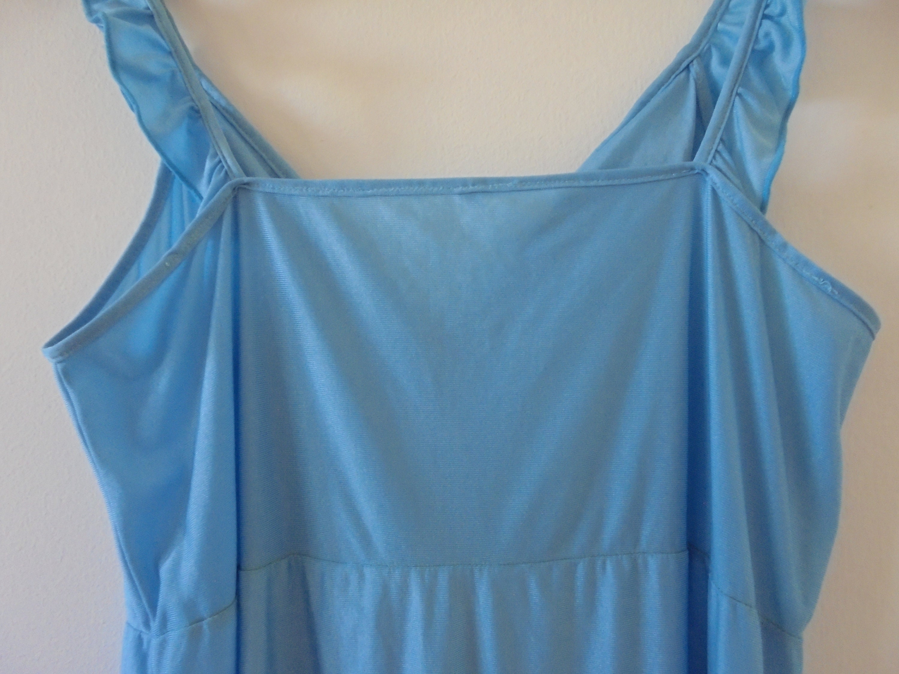 Night Gown and Robe 50s 60s Classic Nylon Blue Pearl Buttons - Etsy