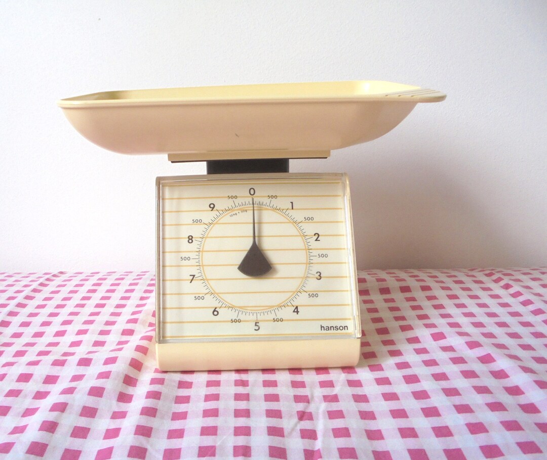 Hanson 70s Vintage Food Weighing Scales Beige Yellow Tones, Retro ...