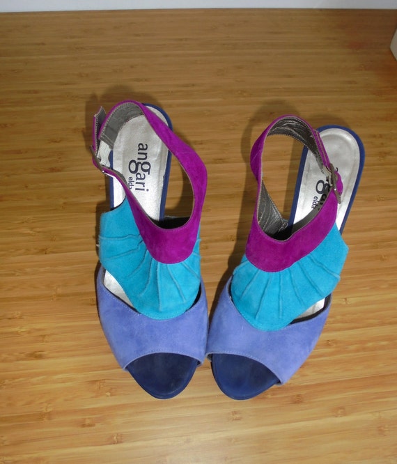 angari elda Suede Designer Strappy Shoes size EU3… - image 3