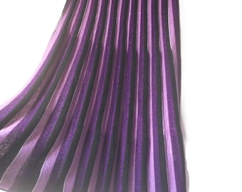 Y2K Purple Wool Blend Pleated Skirt, Sparkle Effect, Sz Small