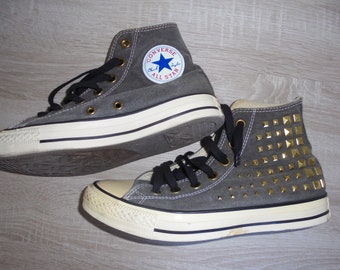 grey studded converse