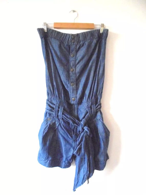 Vintage Miss Sixty Denim Romper – Retro Cute-Preppy Festival Style (Size Small)