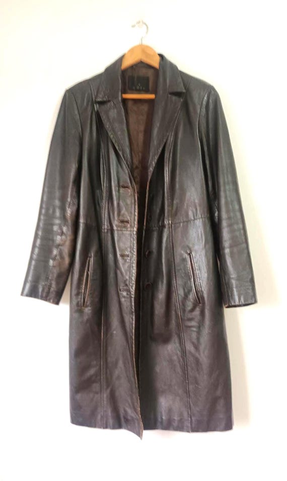 Vintage 90s Y2K COFI Soft Lamb Leather Brown Jacket – Grunge