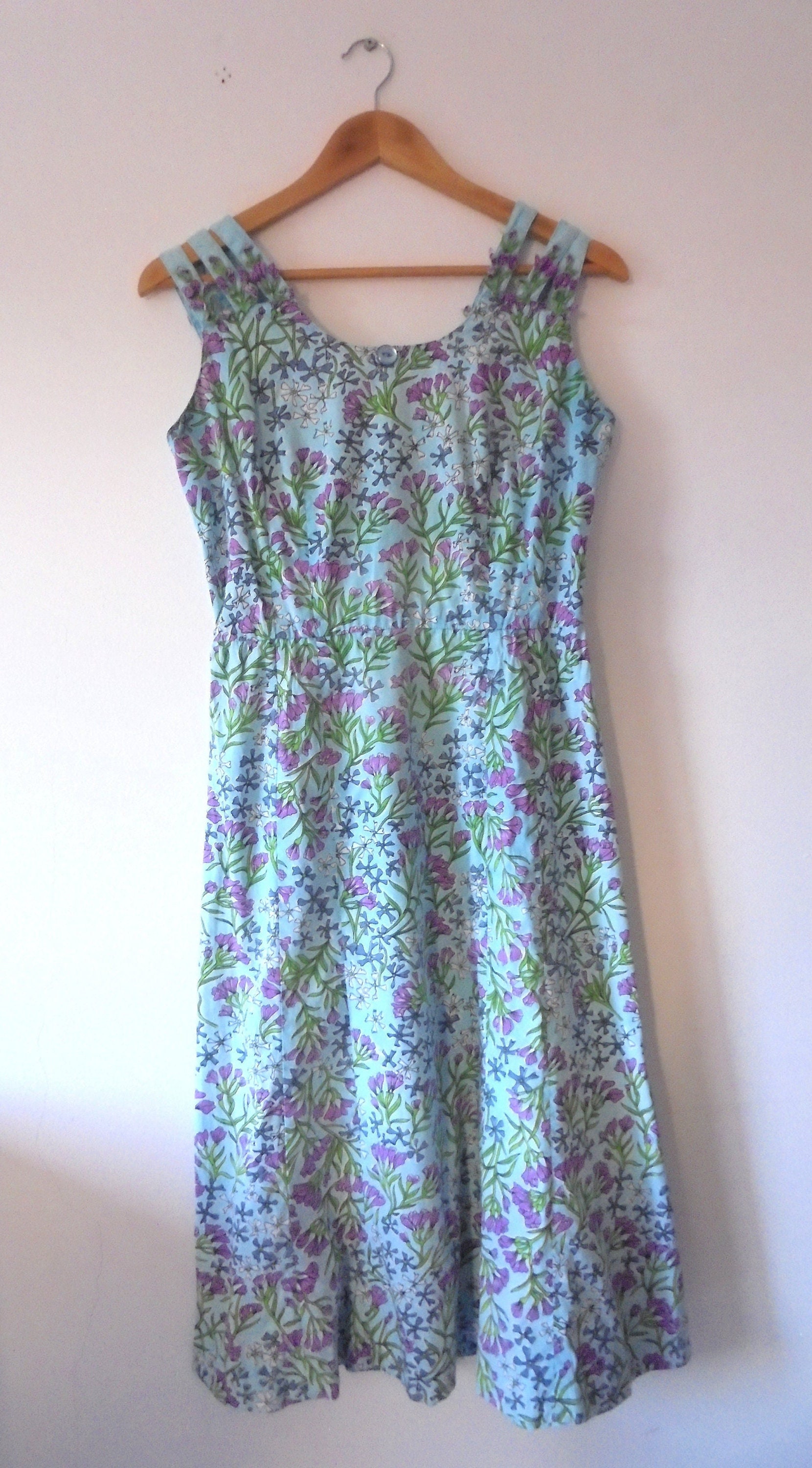 Blue Floral Dress - Etsy