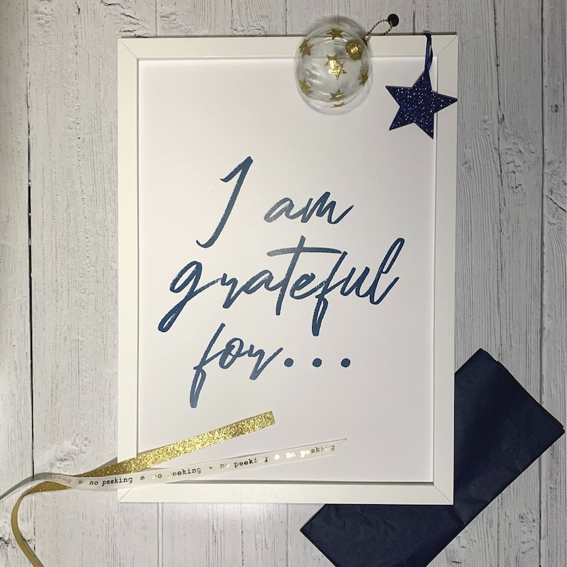 Inspirational Quote Print A3 or A4 I Am Grateful For... Typography Wall Art, Motivational Decor, Wall Art Gift, Gift for Friend image 2