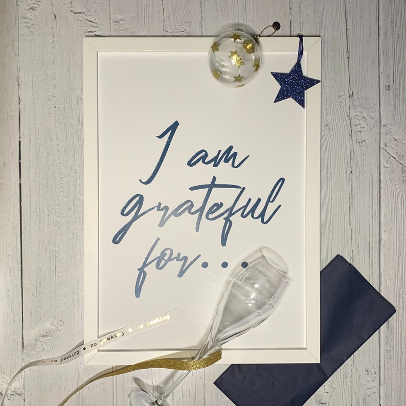 Inspirational Quote Print A3 or A4 I Am Grateful For... Typography Wall Art, Motivational Decor, Wall Art Gift, Gift for Friend image 3