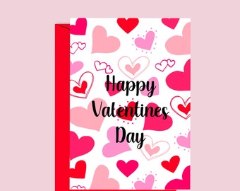 Valentines day greeting card hearts 5"x7" when folded hearts pattern